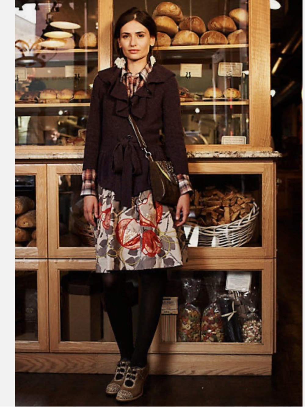 Anthropologie Floreat Glowing Leaf Sequin Embroidered Floral Skirt